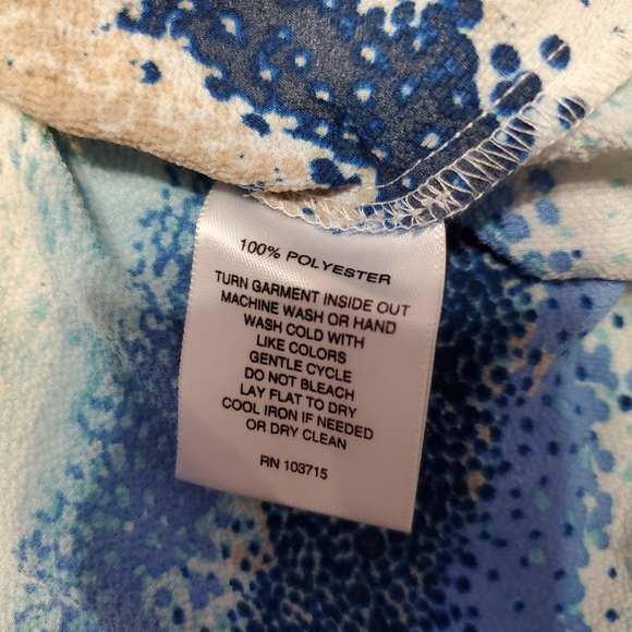 Valerie Stevens Women's Striped V-Neck Blouse Top L - Picture 6 of 6